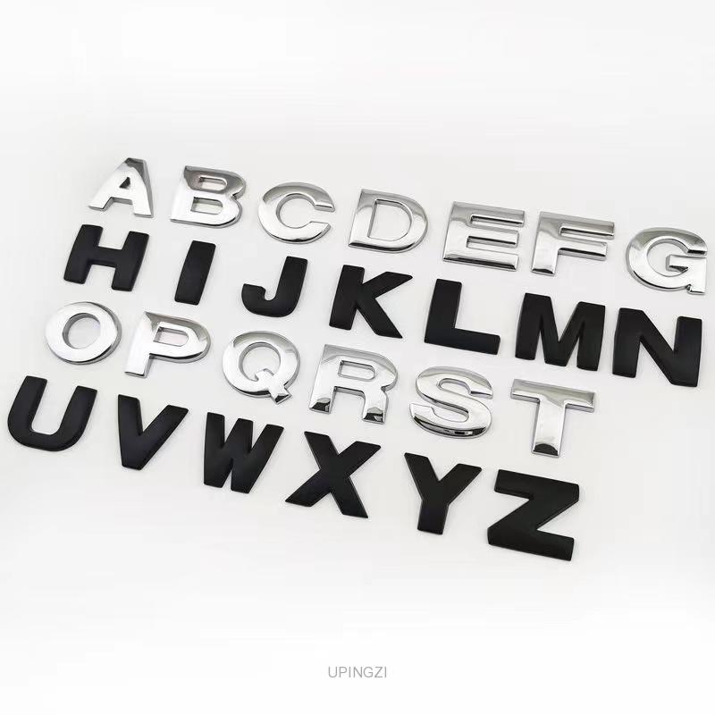 Kim Loại 3D Bạc Hoặc Đen Chữ Huy Hiệu Mạ Chrome Bạc Chữ Và Số Logo Dán Xe Hơi Xe Ô Tô Tự Động Phần Miếng Dán Trang Trí
