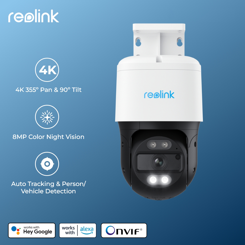 Reolink 4K PoE Cámara IP 8MP PTZ al aire libre Cámara de seguridad de seguimiento automático 355 °   Sartén y 90 °   Cámaras de vigilancia con detección inteligente inclinable