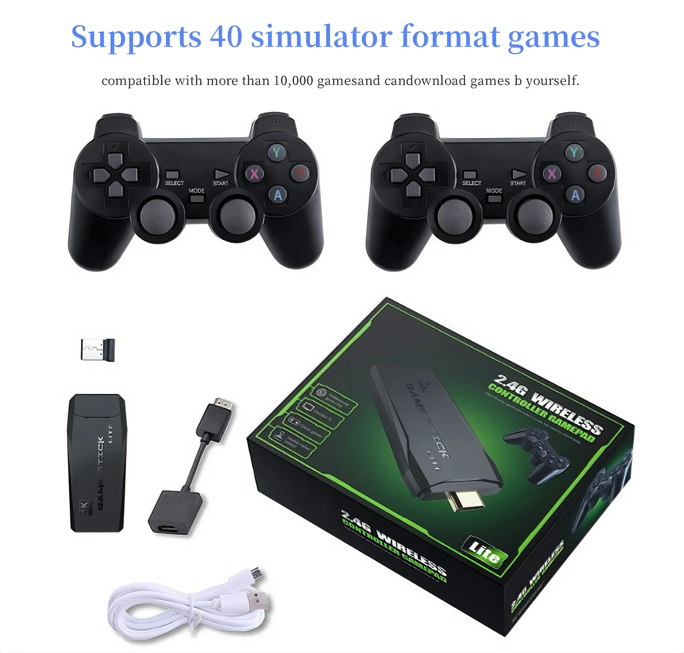 Bezprzewodowy kontroler gier M8 2,4 GHz 64G Joystick USB, 20000 gier/zewnętrzne telewizory Podwójny tryb dla Android TV Box i Windows PC