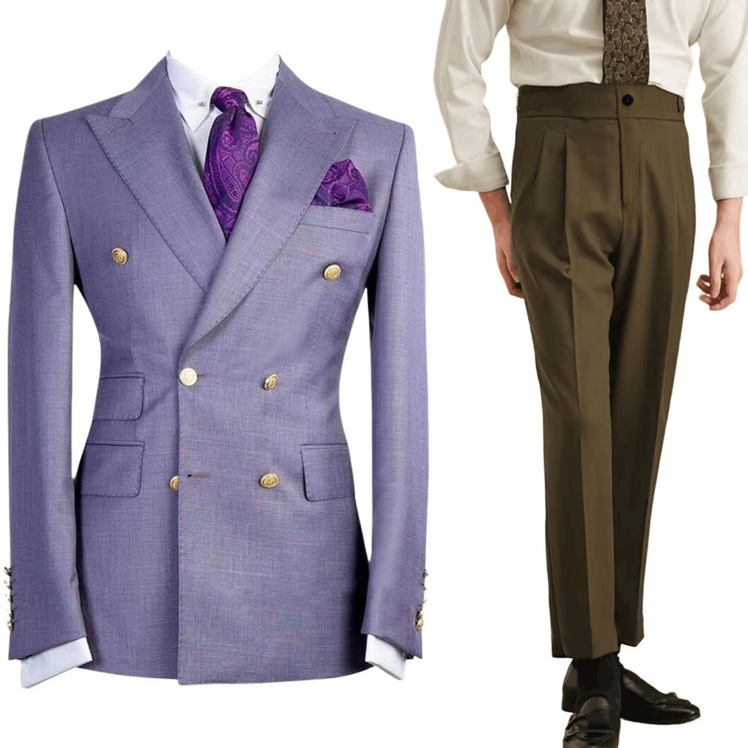 Męski garnitur szyty na miarę Jasnofioletowa marynarka Dwurzędowa smokingowa elegancka kurtka smokingowa Slim Fit na wesele/urok