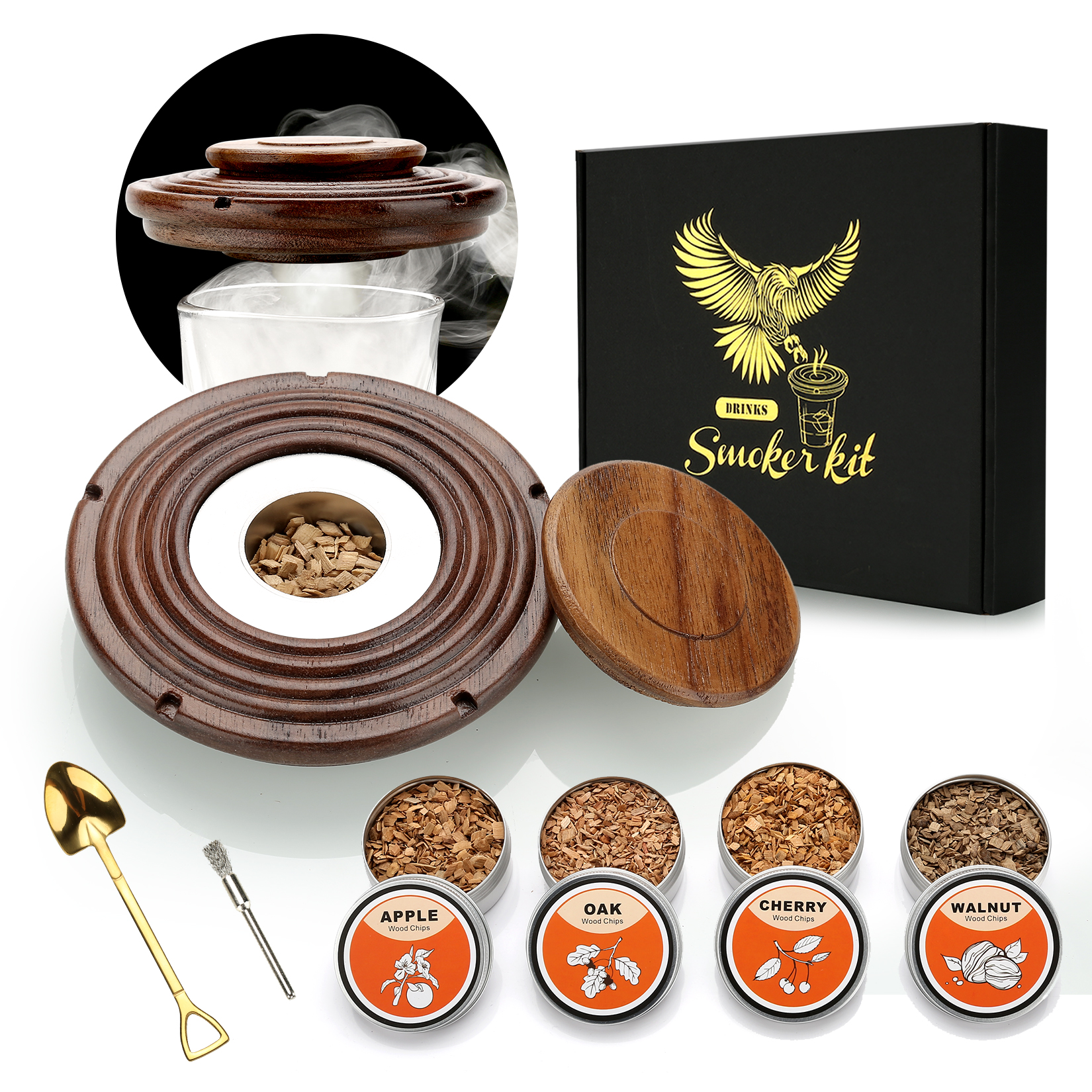 Cocktail Hút Mùi Bộ, Hút Thuốc Lá Bộ Có 4 Gỗ, Cổ Whisky Hút Mùi Thức Uống Bộ, cocktail Phụ Kiện Cho Whisky, Uống