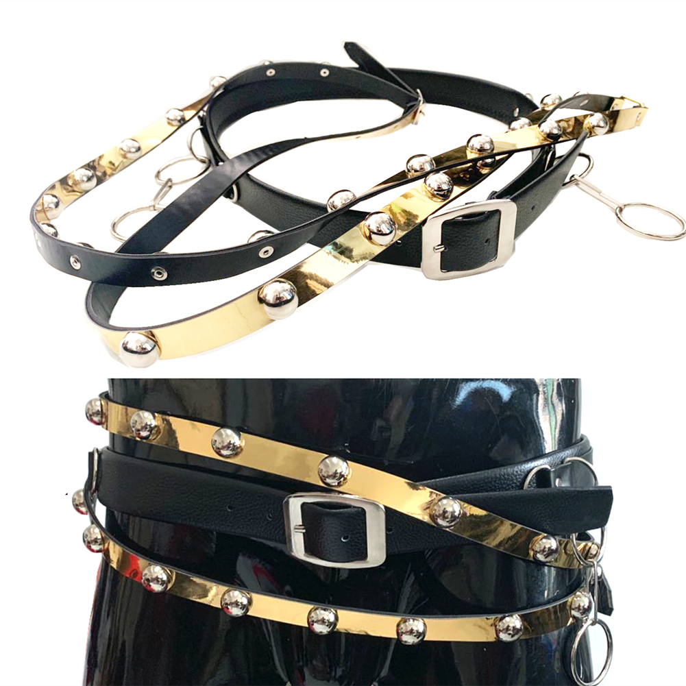 Black & Gouden Slechte Riem Sliver Klinknagel In Michael Jackson Punk Rock Stijl