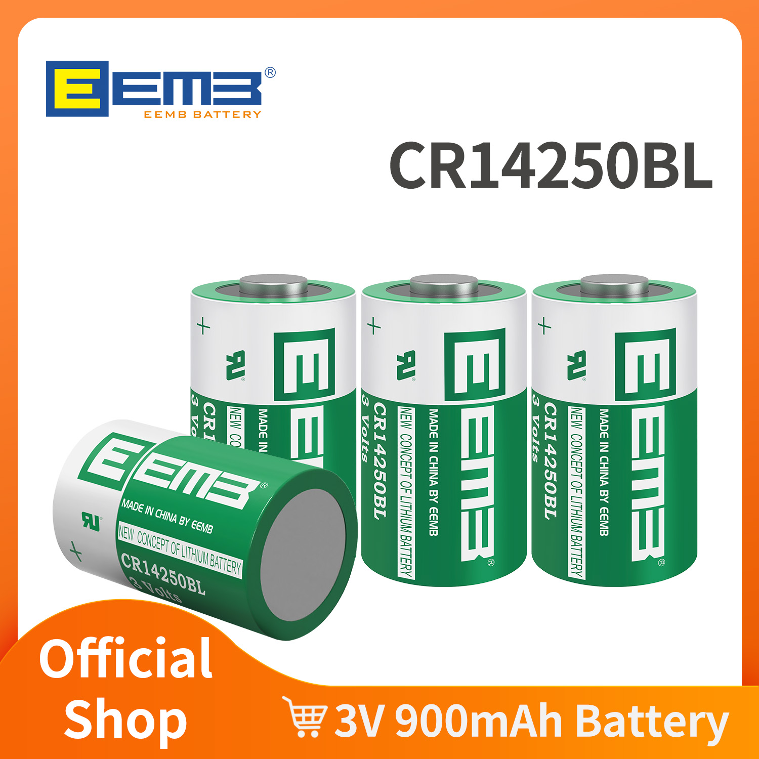 Batterie au Lithium CR14250 3V 1/2AA, 900mAh, Li-MnO2, Non Rechargeable, pour compteurs intelligents, GPS, alarmes, 2/4/10/50 pièces