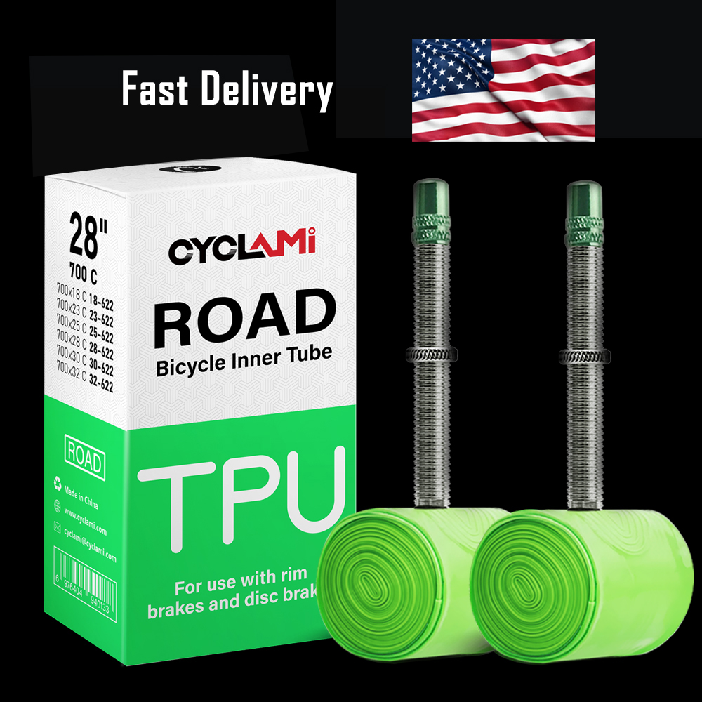 CYCLAMI-Chambre à air ultralégère pour vélo, matériau TPU pour vélo de route, assujetfrançaise, super légère, longueur 60mm, 38g, 700 X18, 23, 25, 28, 2 pièces