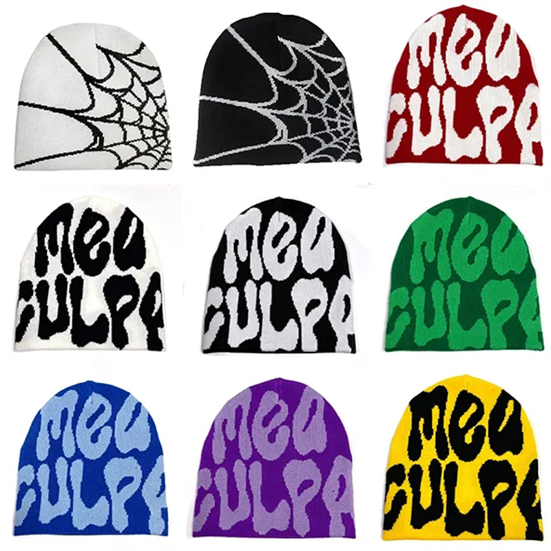 Mea Culpa tricot bonnets chapeau pour femmes hommes Couple Y2K quel est à la mode Bonnet Kpop laine Skullies capuches dame casquettes Gorro шапка