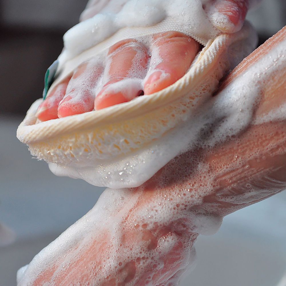 Naturalna lufa do peelingu ciała gąbka złuszczająca do kąpieli miękkie szczotki pod prysznic podkładka czyszcząca Exfoliator pod prysznic Puff narzędzie do pielęgnacji skóry ciała
