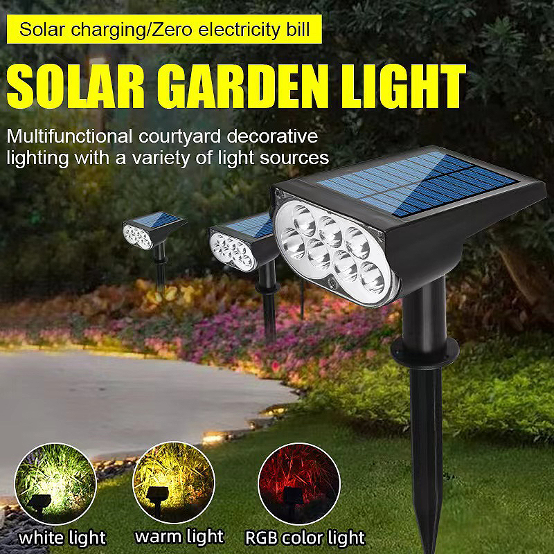 Projecteurs solaires, lampadaires extérieurs étanches, lumières de pelouse montées au sol, éclairage paysager domestique, lumières de cour