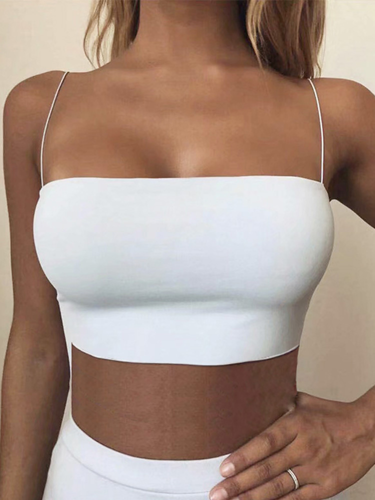 2025 verão feminino colheita topo sexy elástico algodão camis sem mangas curto tanque superior barra