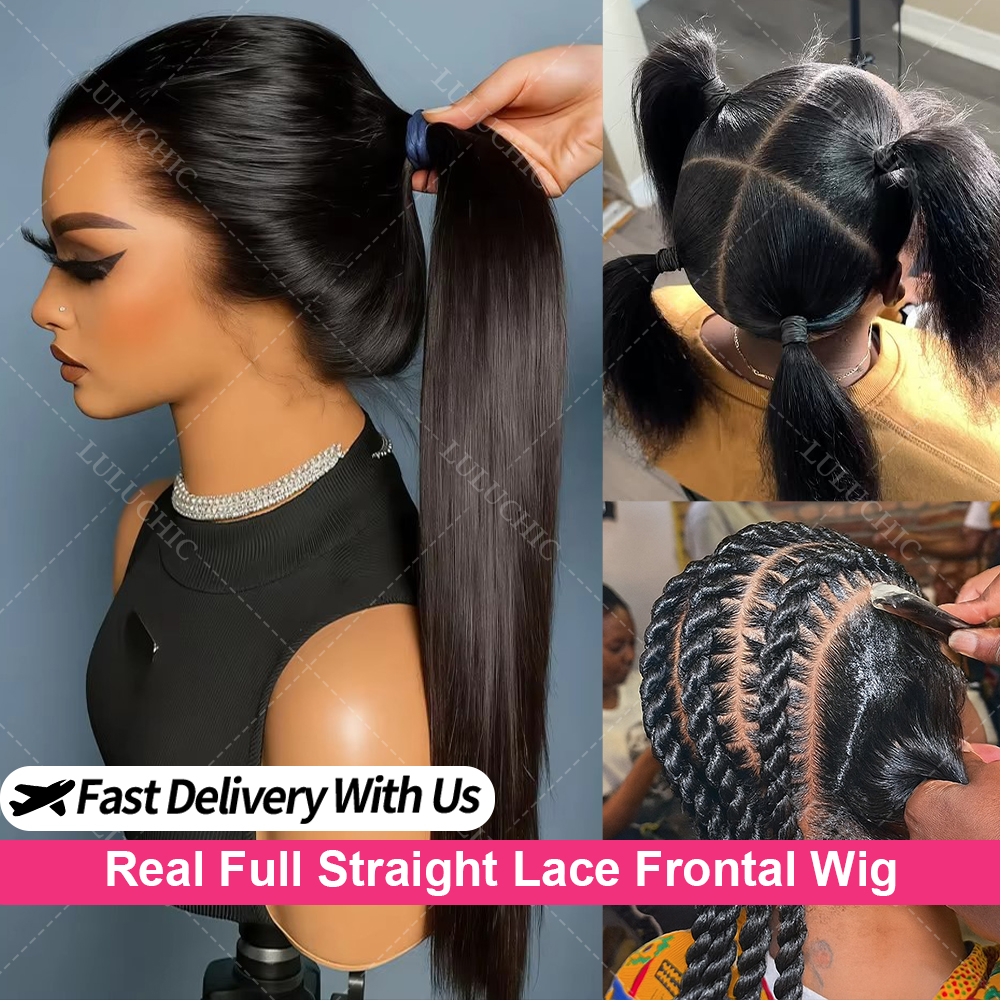 Peluca de Cabello Humano con Encaje Completo, Densidad 200, Cabello Brasileño Remy, Transparente, Pre-Desplumada, Peluca Frontal de Encaje HD 360, Lacia, para Mujer