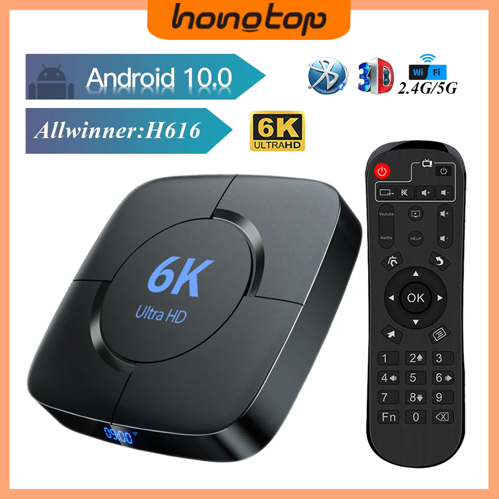 Caja de TV inteligente 6K Android 10 Allwinner H616 Quad Core 2,4G/5GHz Wifi BT 32GB 64GB 6K 4K HD reproductor multimedia de vídeo decodificador