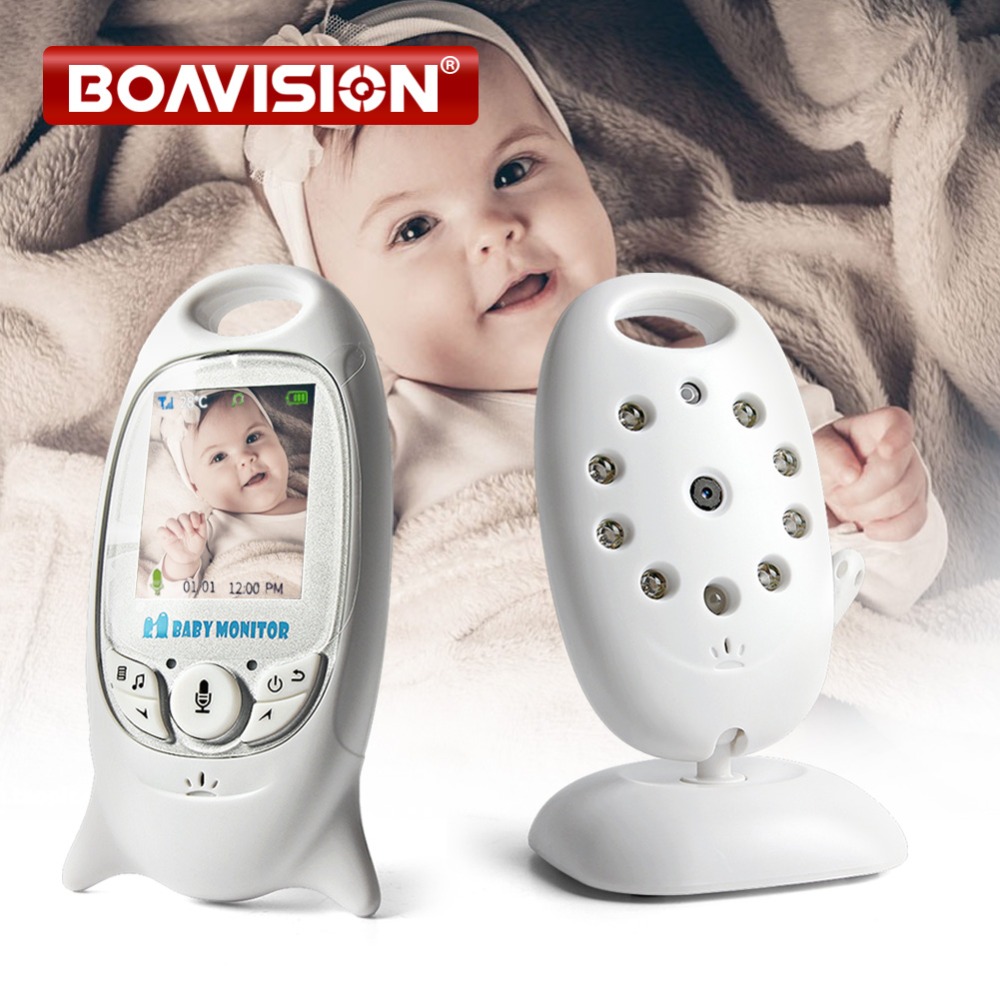 VB601 Video Monitor de bebé inalámbrico 2,0'' LCD Babysitter 2 vías hablar visión nocturna temperatura seguridad Nanny Cámara 8 canciones de cuna
