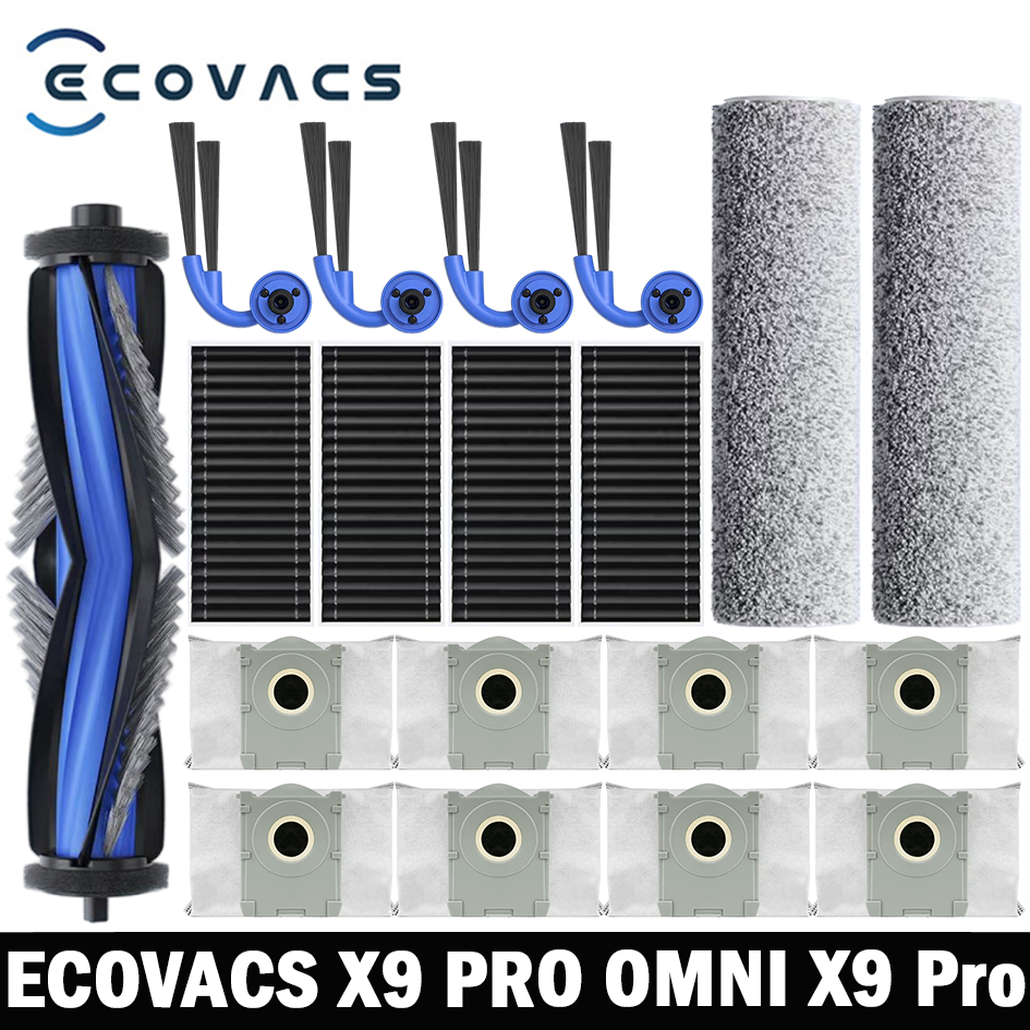 ECOVACS X9 PRO OMNI / X9 Pro Запасные части для робота-пылесоса Основные боковые щетки Салфетки для швабры HEPA-фильтры Мешки для пыли Аксессуары
