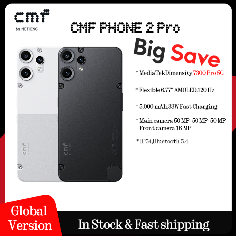 โทรศัพท์ CMF 2 Pro Global Version 6.77 AMOLED 120Hz MediaTek ขนาด 7300 Pro 5G 5000 mAh กล้องหลัก 50MP 33W