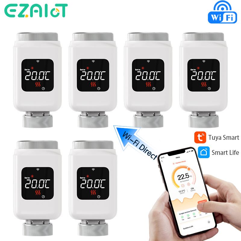 Tuya WiFi inteligente/Zigbee válvula termostática para radiador TRV aplicación remota programable controlador de temperatura calentador Alexa Google Home