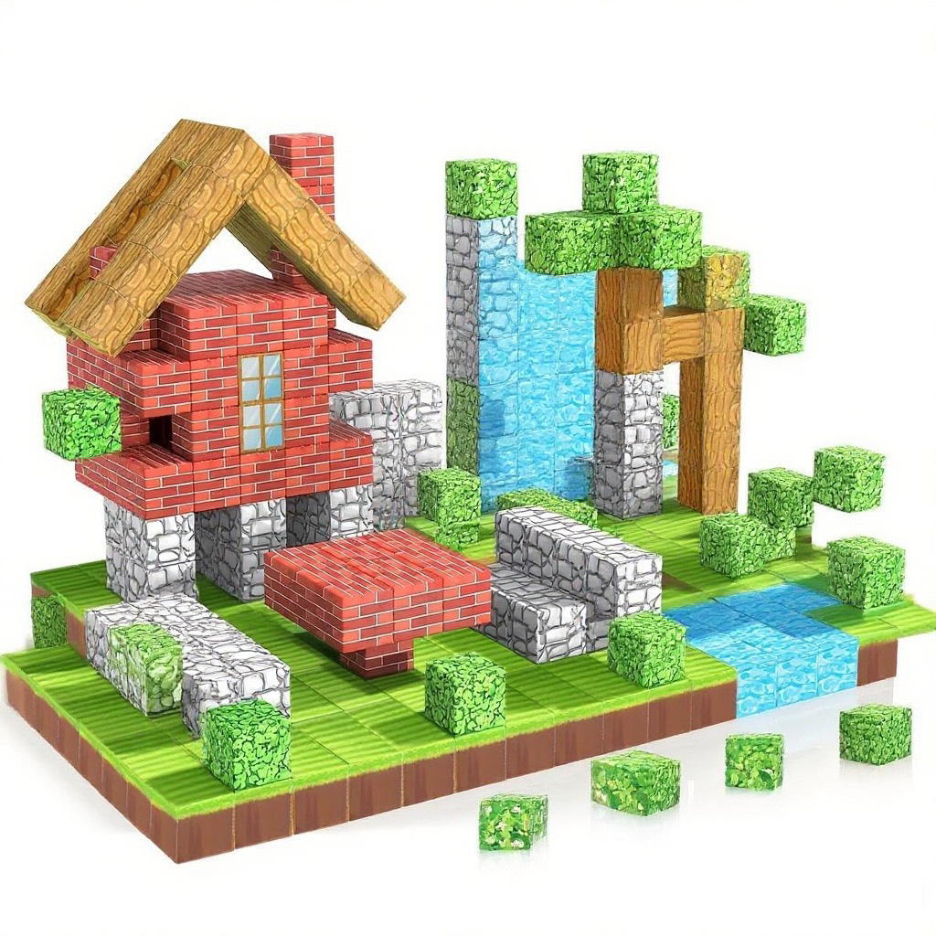 Mejora el mundo de construcción magnético, juguete de bloques, juego mundial de construcción para niños y niñas, cubos sensoriales STEM Montessori para niños pequeños