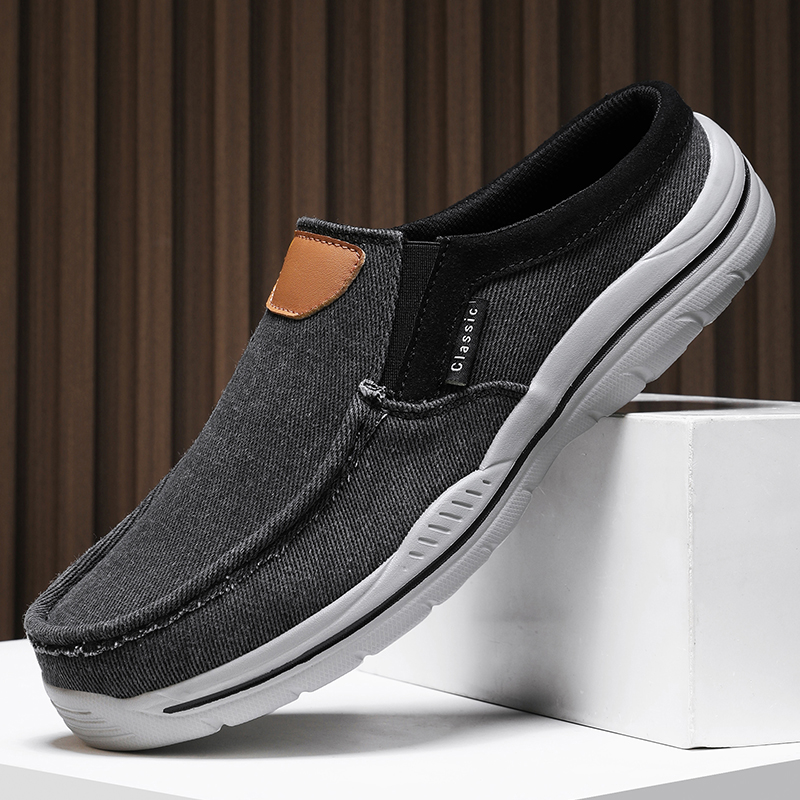 Men's Canvas Slippers Summer Outdoor Anti-slip Casual Slippers Fashion Joker Tide Half Slippers Comfortable Walking Men's Shoes