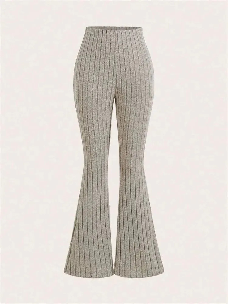 Leggings femininas de cor sólida com nervuras queimadas primavera outono inverno casual cintura alta magro ajuste leggings treino fitness