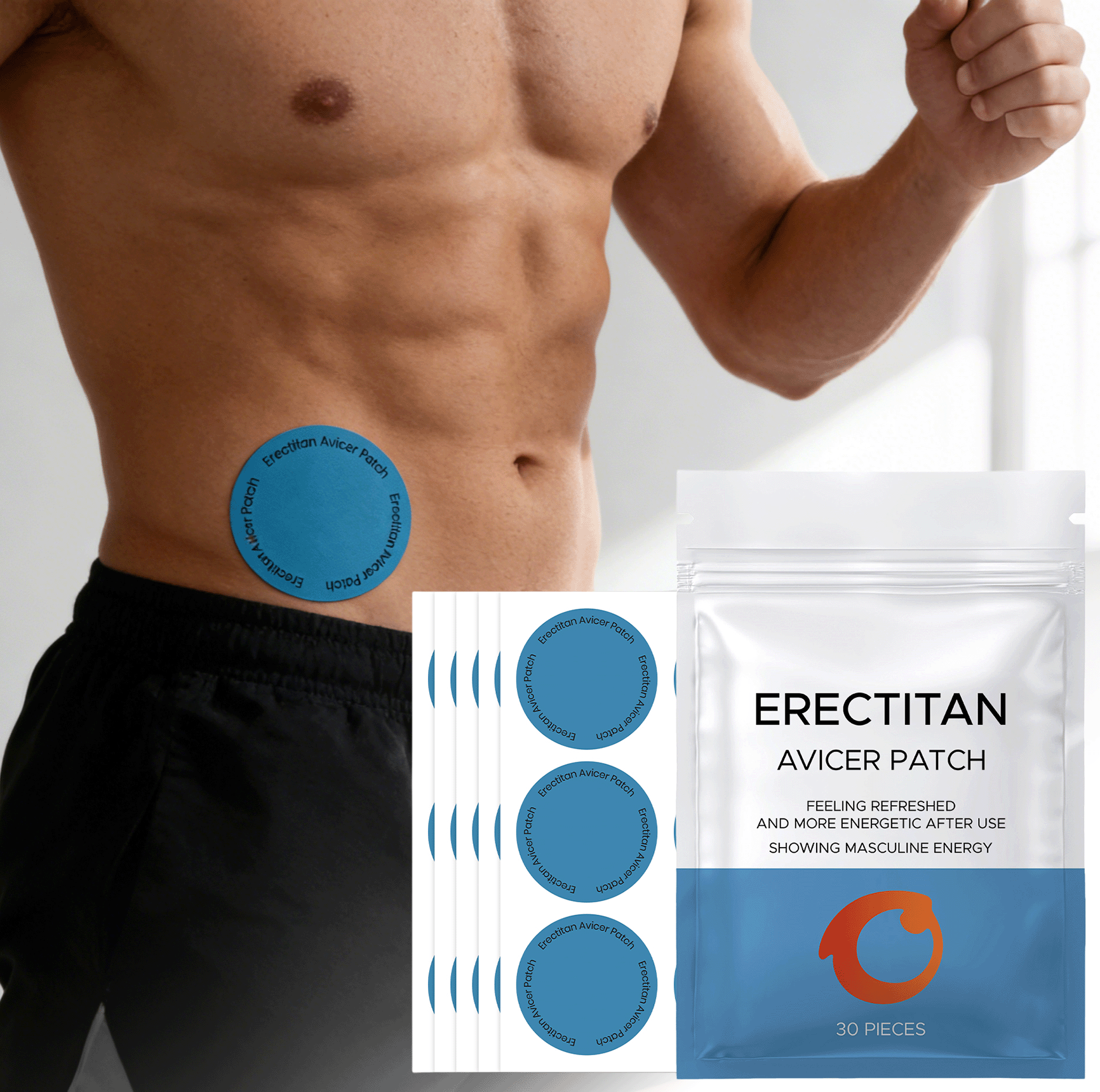 Men Health Patch Enhance Male Energy Vitality Relief Fatigue Kidney Deficiency Male Enhancement Support Patches Body Care Patch