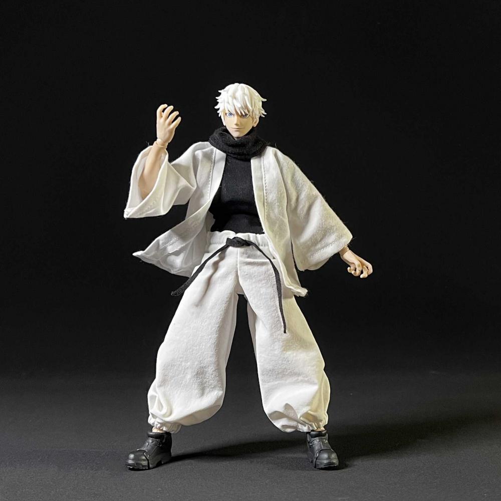 Julongsu kaisen anime shinjuku batalha satoru gojo shf roupas artesanais são adequadas para brinquedos humanos móveis de tamanho 1/12