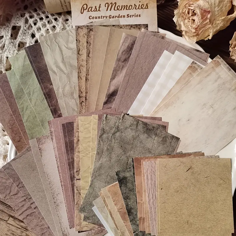 60 teile/paket Retro Brief Handbuch Kreative Material Papier Blumen Collage Dekorative Haftnotizen