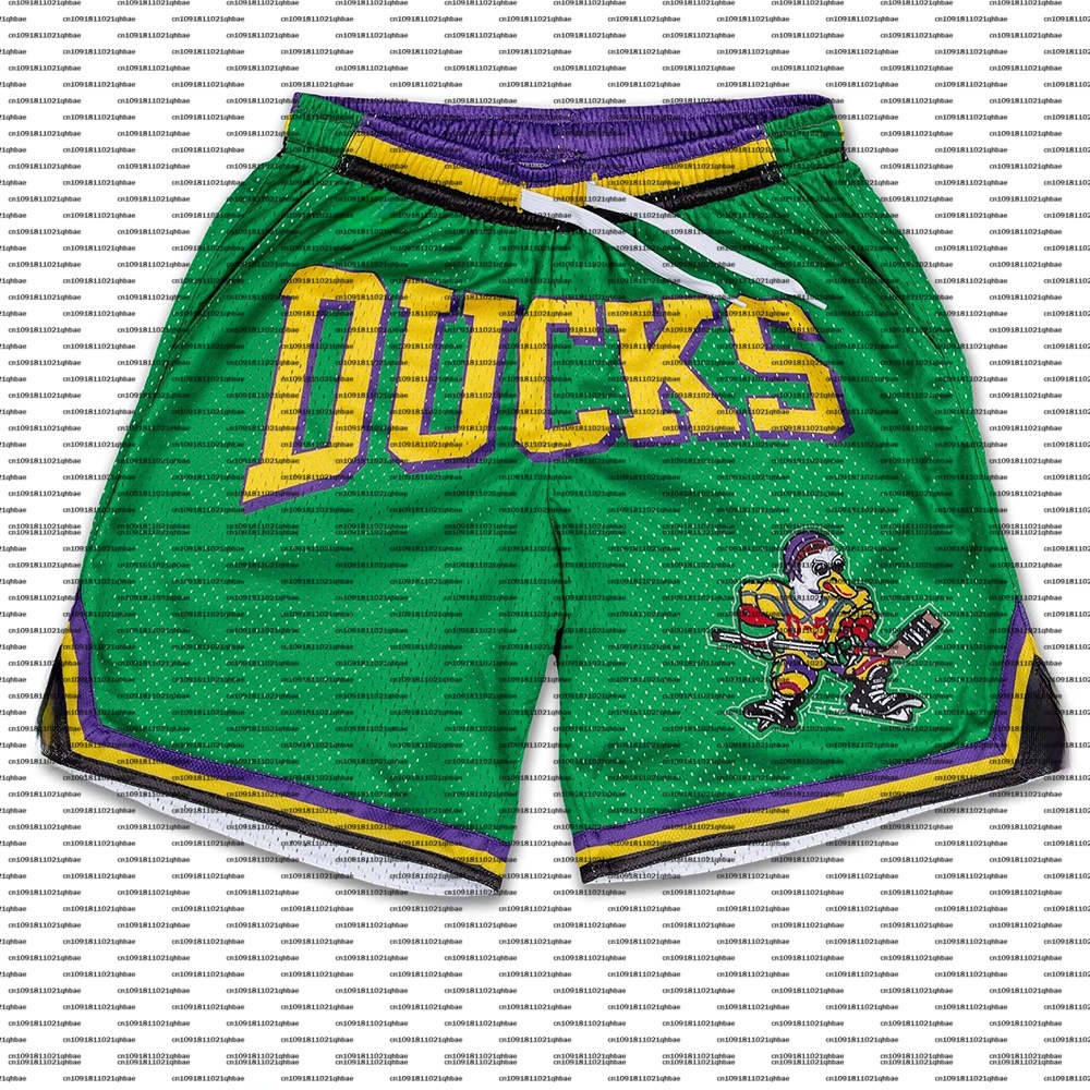Pantaloncini Mighty Ducks Hockey Retro Mesh per bambini/adulti, pantaloncini sportivi da basket, pantaloncini casual da uomo oversize traspiranti ad asciugatura rapida ﻿
