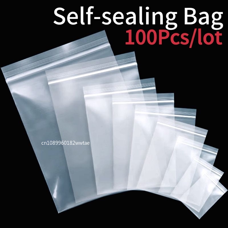 100 Teile/los Kleine Zip-Lock Plastiktüten Transparente Beutel Wiederverschließbare Vakuum Lagerung Tasche Klare Taschen Ziplock Lebensmittel Lagerung zip 2030
