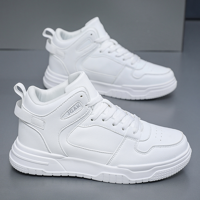 Pure White Shoes Casual Sneakers High Top Leather Sports Skateboarding Shoes Plus Big Size 50 51 52 Zapatillas Deportivas Hombre