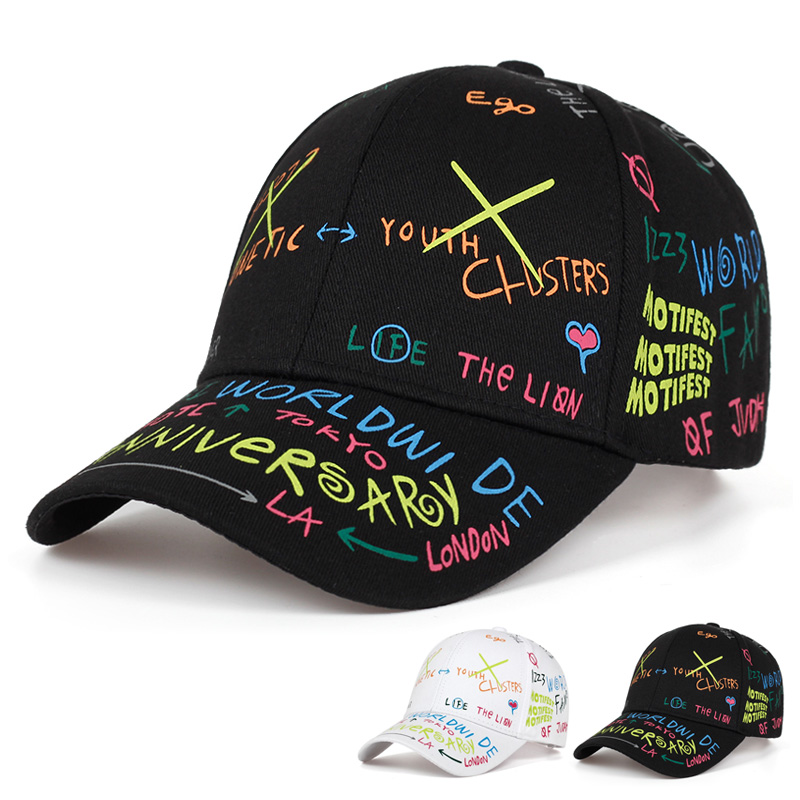 Mode Graffiti Print Baseballpet Lente Zomer Vrijetijdshoed Verstelbare Hiphop Straathoeden Unisex Petten