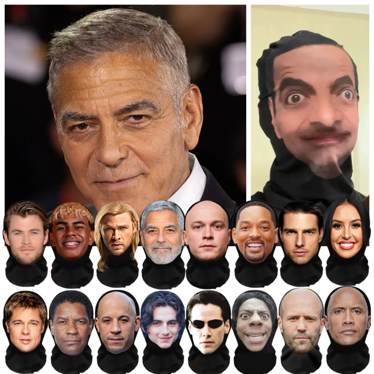 Nova Máscara 3D Engraçada e Realista de Celebridade, Máscaras Visualizadas, Balaclava de Rosto Inteiro para Cosplay, Adereços de Festa de Halloween, Coberturas de Cabeça