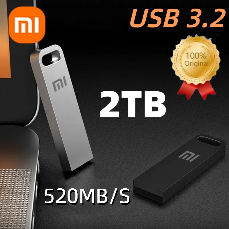 Xiaomi-unidad Flash USB 3,2 de 2TB, disco U de Metal de alta velocidad, Memory Stick TypeC, almacenamiento impermeable, transferencia de datos de teléfono y PC, portátil, nuevo