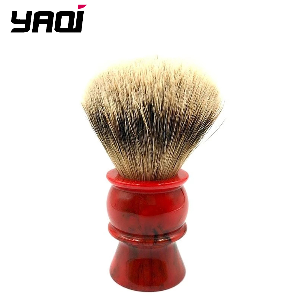 Yaqi 24MM 100% Silvertip Badger Tóc Nhựa Màu Đỏ Tay Cầm Dụng Cụ Cạo Râu Cho Nam