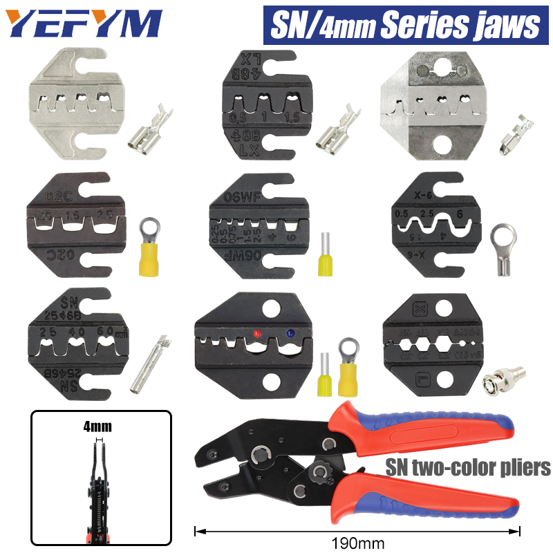 1 Stück Crimpzange Backe SN/4 mm für TAB 2,8 4,8 6,3 C3 XH2.54 Stecker Isolierung Rohr Terminal Werkzeuge (Backenbreite 4 mm/Zange 190 mm)
