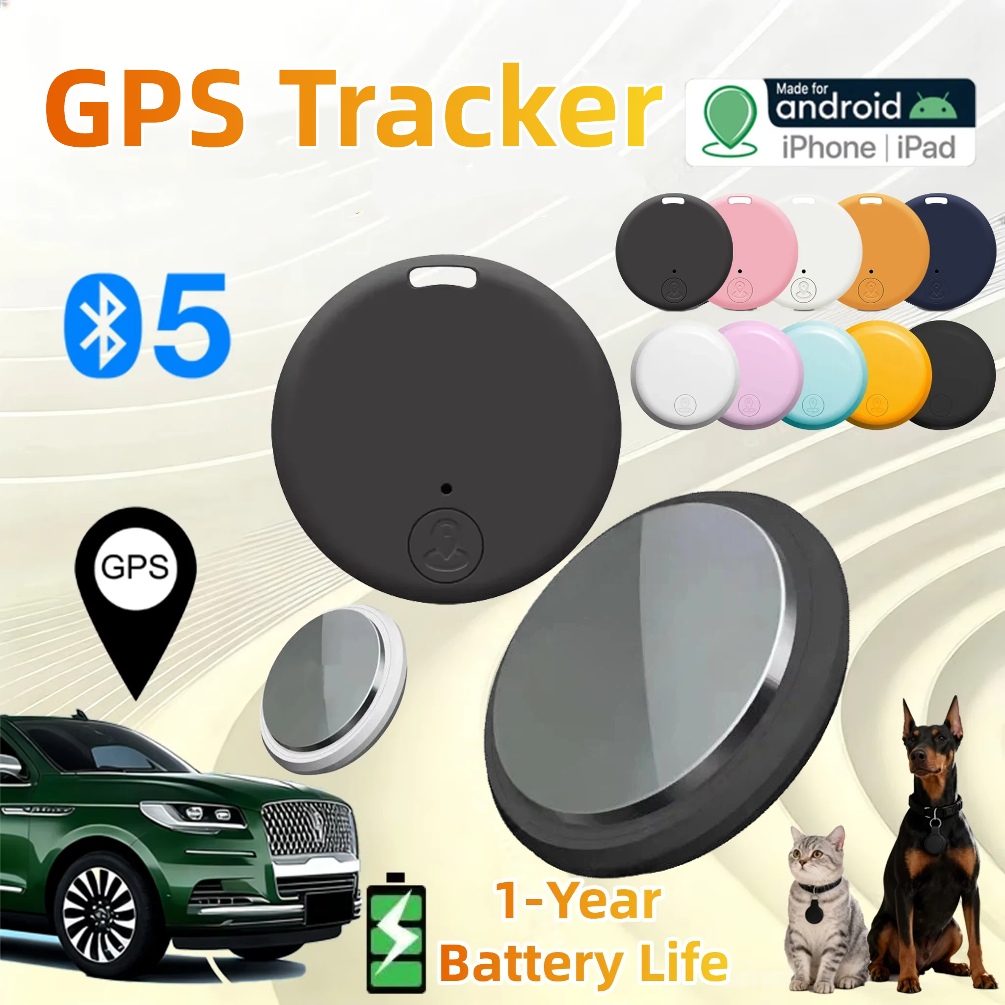 GPS-трекер Bluetooth 5.0, умное устройство для отслеживания, предотвращающее потерю, для домашних животных, пожилых людей, детей, автомобилей, чемоданов, кошельков, локатор для iOS и Android