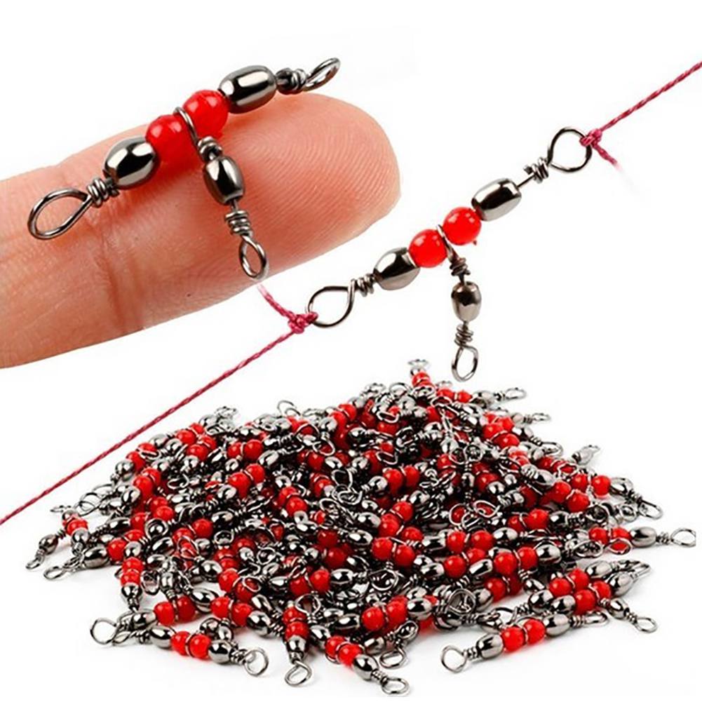 10/30/50Pcs Solid Ring Fishing Tackle Accessory equipment Fishing Rolling Triple Swivels Bearing Connector Fish Hooks
