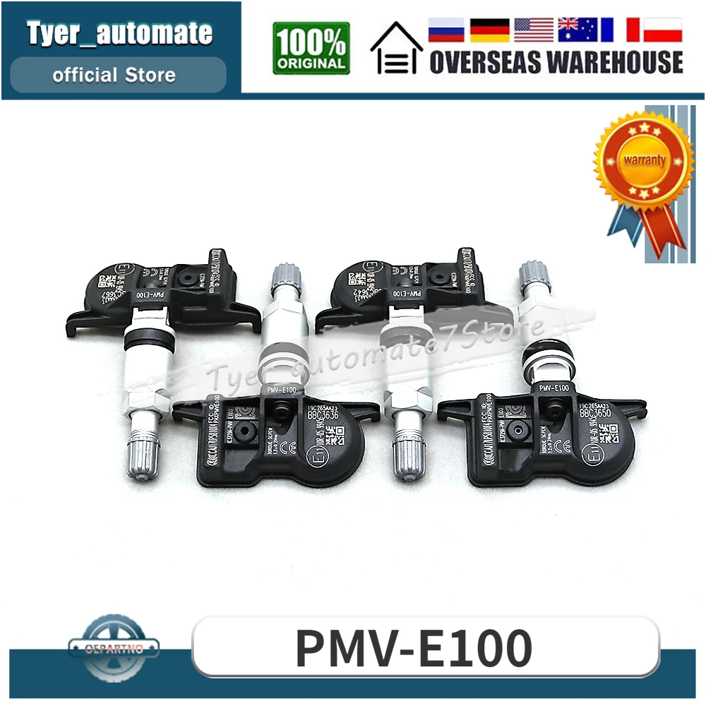 4 Uds PMV-E100 42607-53040 Sensor de presión de neumáticos Sensor de monitoreo 433MHz para Toyota AVALON CAMRY 4RUNNER COROLLA
