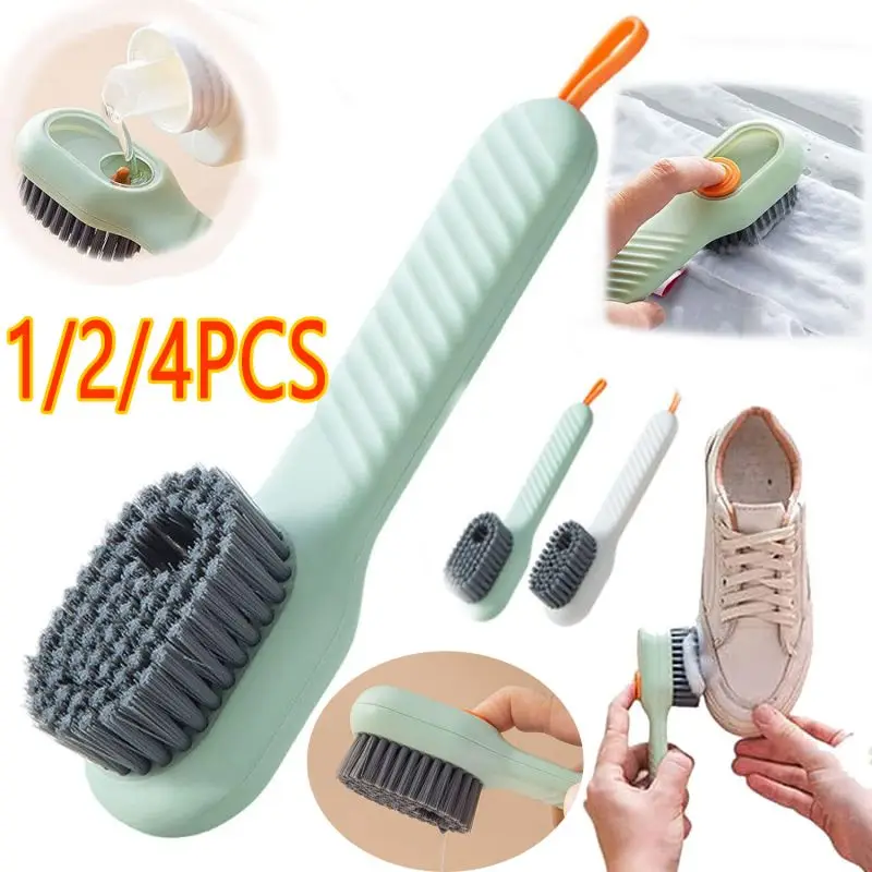 Moda multifuncional sapato escova de cerdas macias líquido preenchido lavagem sapato limpeza casa acessórios limpo ferramentas cozinha