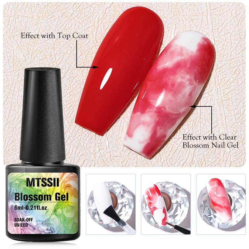 Mtssii Blossom Gel Nail Art Transparan Blossom Kutek Mekar Efek Halus Pemoles Gel Bunga Rendam UV Lem Kuku Gel