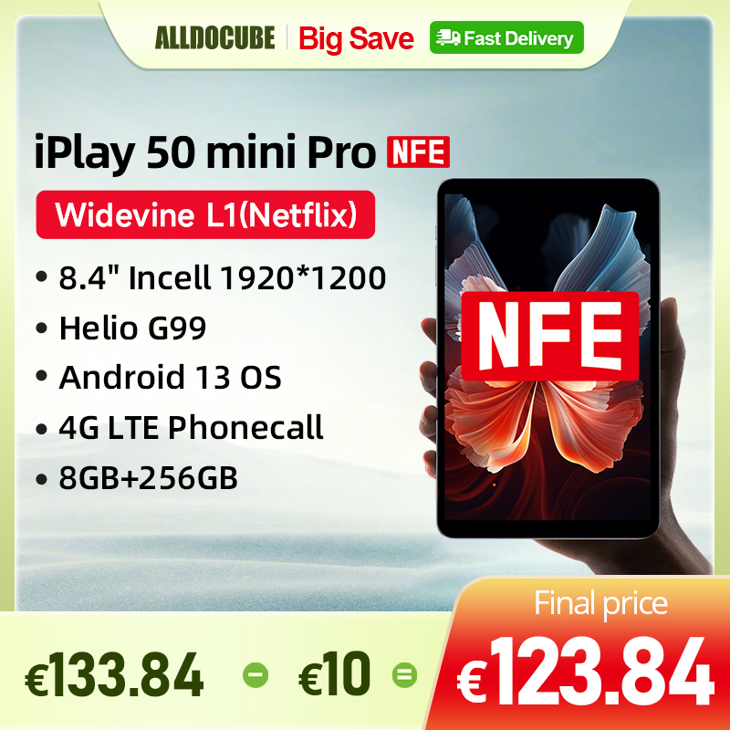 Alldocube-Tablette iPlay50 Mini PRO, Netflix L1, 8.4 pouces, Android 13, Helio G99, 8 Go de RAM, 128 Go, 256 Go, Dean Tourists EpiCard