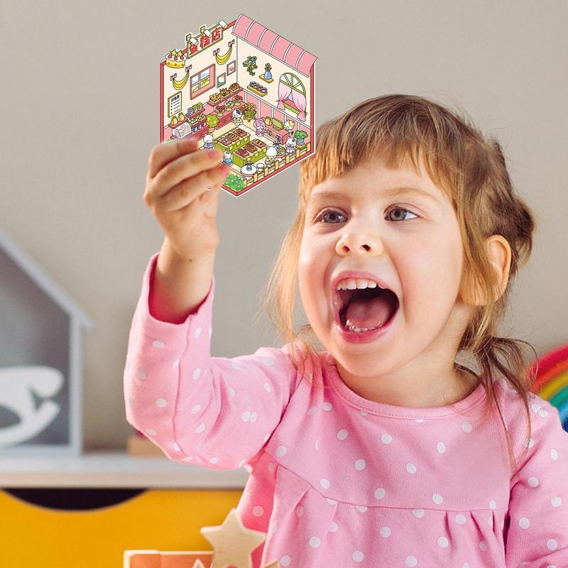 Adesivi per la casa Decalcomanie paesaggistiche effetto 3D in miniatura creativa Strumento di decorazione per scrapbooking Decalcomanie per custodie per cellulari per bambini
