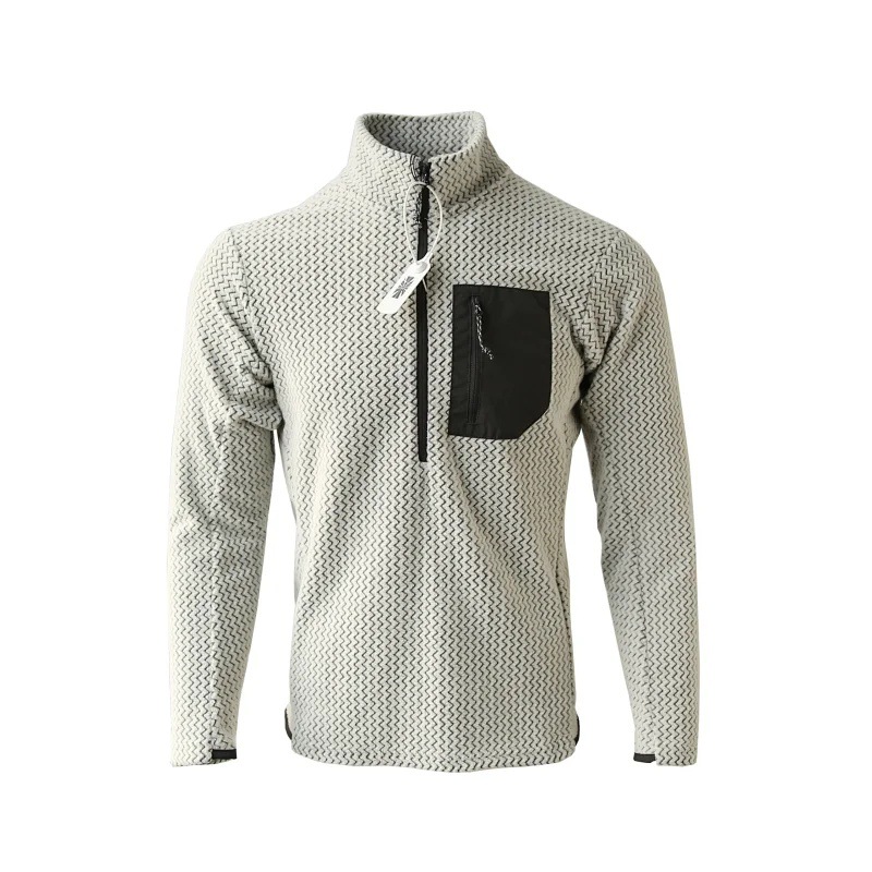 Nueva sudadera deportiva cómoda y gruesa de lana con media cremallera para hombres y mujeres con forro polar ondulado y sudadera de manga larga