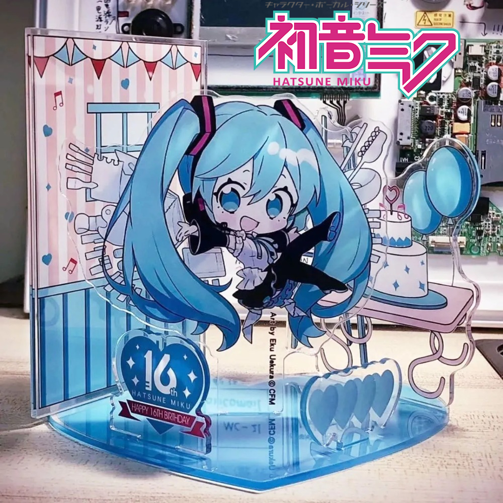 Hatsune Miku Anime Merch soporte acrílico cantante Virtual Megurine Luka Chibi estilo dormitorio escritorio decoraciones ventilador regalo coleccionable