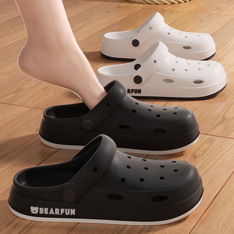 Zomer antislip strandsandalen voor dames Comfortabele zachte zool platformsandalen Dames gesloten teen Dikke bodem EVA-slippers