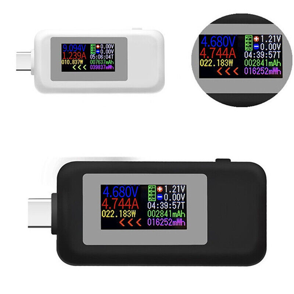 10 in 1 USB テストメーター Type-C カラフルなディスプレイ USB テスター AC メーター電流電圧モニターパワーメーター