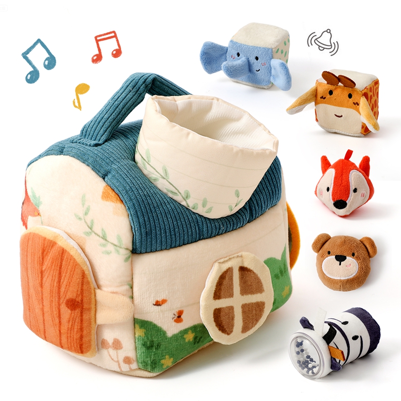 ตุ๊กตาสัตว์ Montessori จําลอง Farm House ชุดของเล่นเด็ก Sensory Fine Motor Development การเล่นเพื่อการศึกษาสําหรับเด็ก House