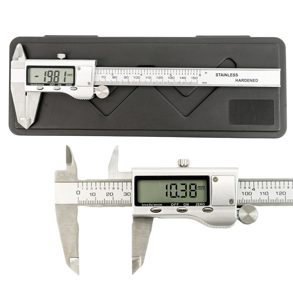 6 Zoll 150 mm digitaler Messschieber Edelstahl Mikrometer Messwerkzeug Tiefenlineal