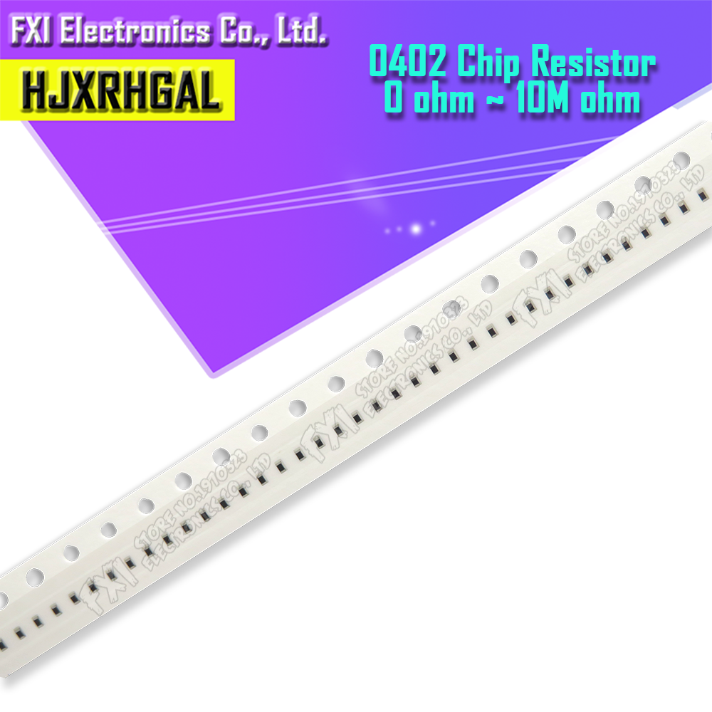 100Pcs 0402 SMD 1/4W 0R ~ 10M chip widerstand 0 10R 100R 220R 330R 470R 1K 4,7 K 10K 47K 100K 0 10 100 330 470 ohm 5%