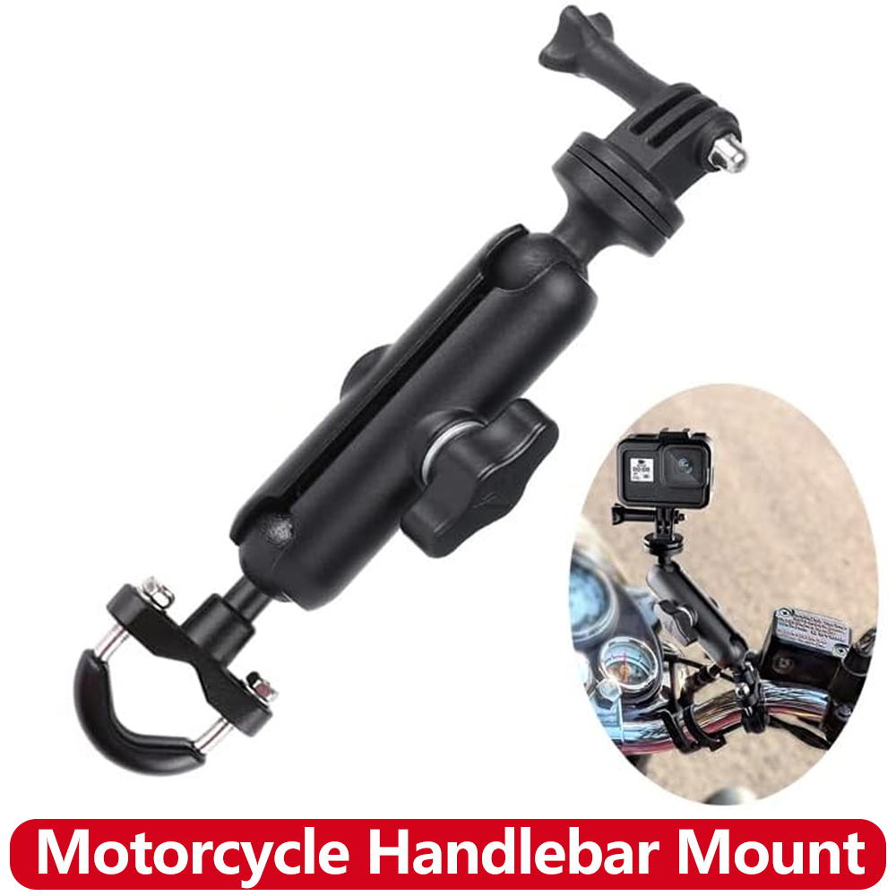 ขายึดแฮนด์มอเตอร์ไซค์ อลูมิเนียมอัลลอย สำหรับกล้อง GoPro Hero 13 12 11 10 9 8 Insta360 DJI Osmo Action และอุปกรณ์เสริมอื่นๆ