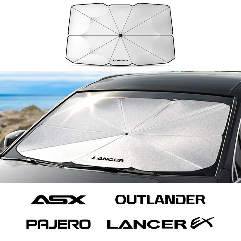 Parasol para parabrisas de coche, sombrilla para Mitsubishi Outlander Lancer 9 EX ASX Pajero L200 Colt Eclipse Ralliart Delica, piezas de automóviles