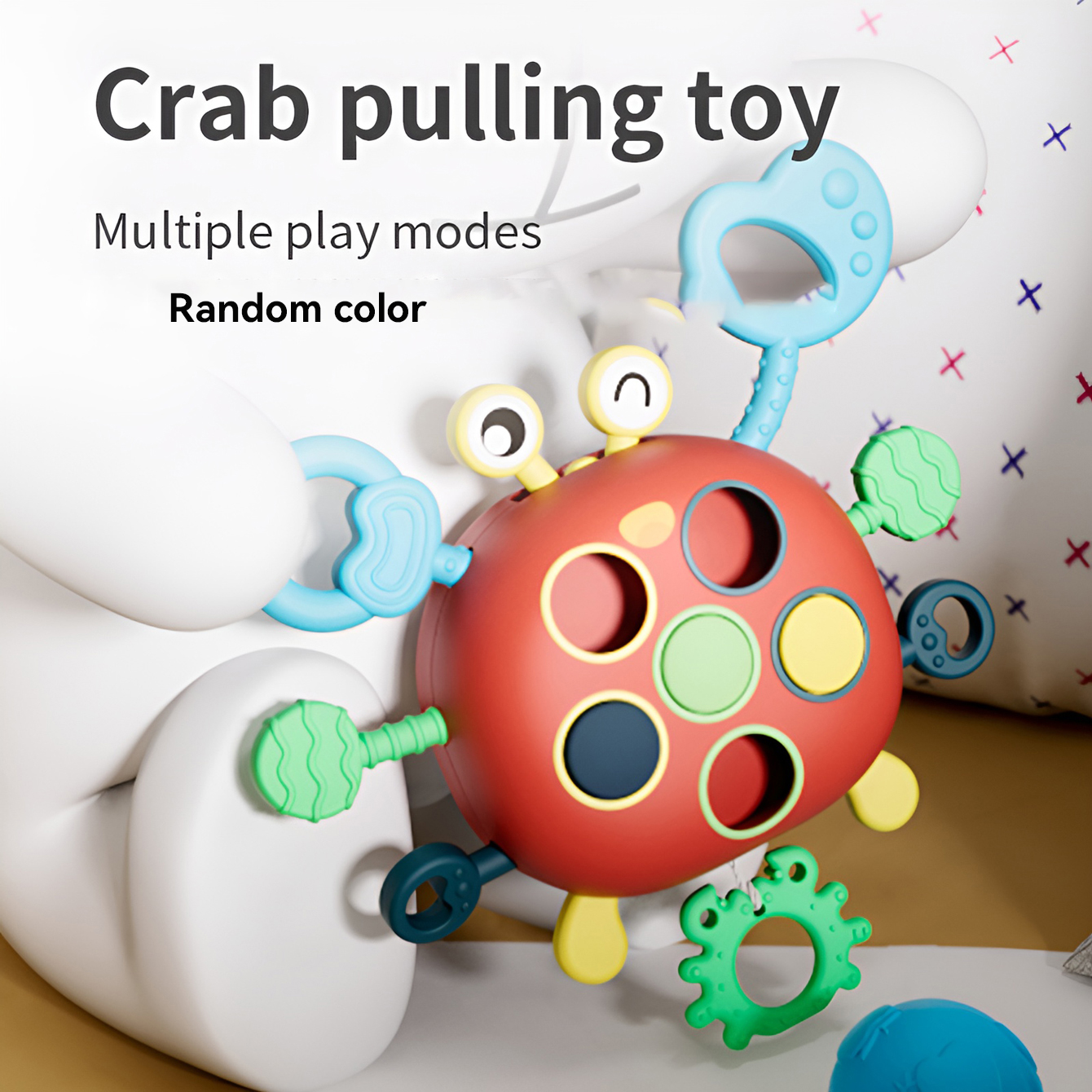 Baby Spaß Cartoon Krabbe Lala Spielzeug Peitsche Musik Puzzle Früher ziehung Spielzeug eine Vielzahl von Spielen kann gedrückt werden, um zu beißen