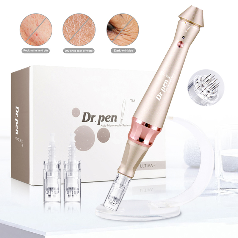 Winkel Dr. Pen E30 Ultima Elektrische Draadloze Micro-Huidpen Met 12 Vervangende Cartridges Huidverzorgingstool Spa-Verzorging